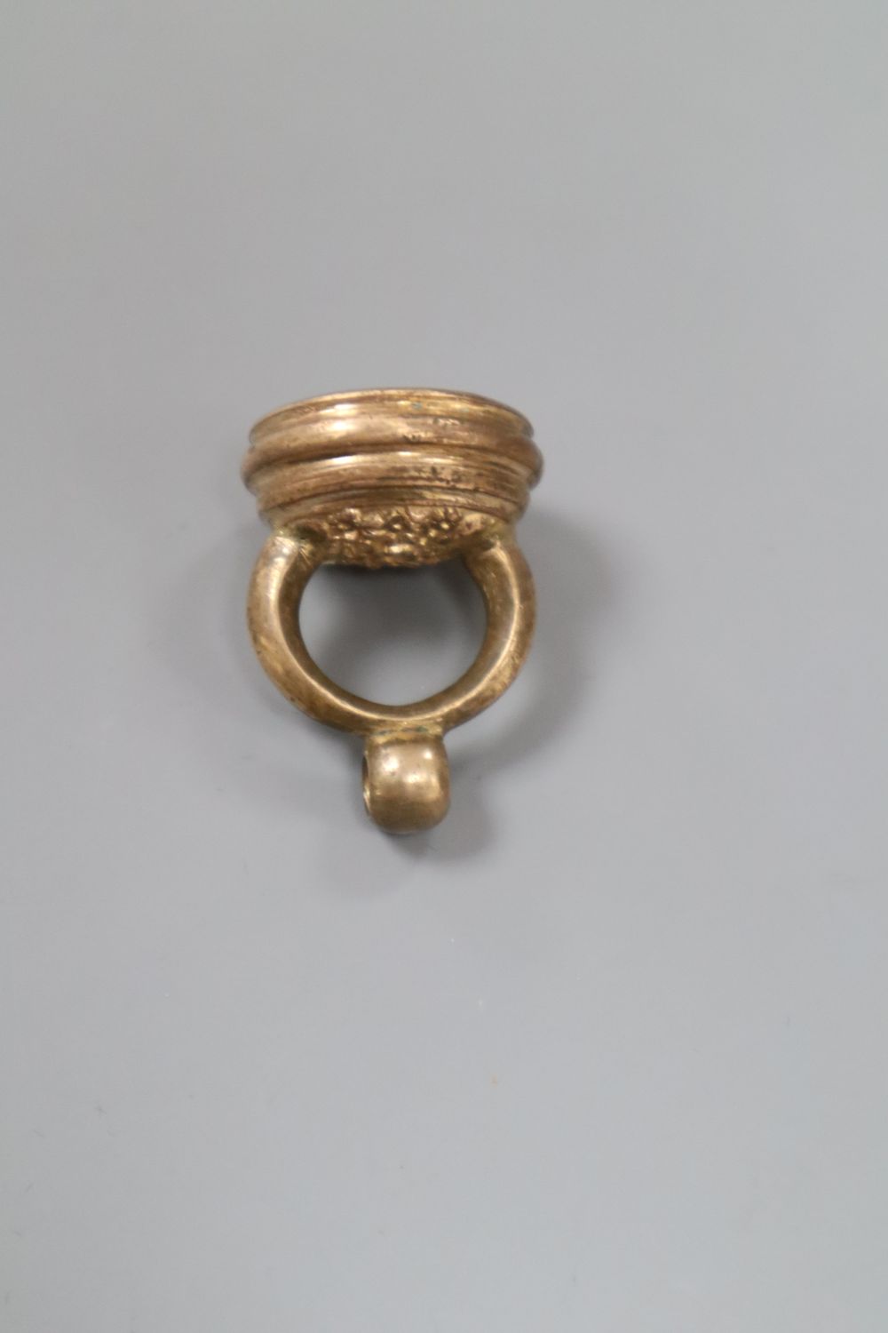 A 19th century yellow metal intaglio seal ring